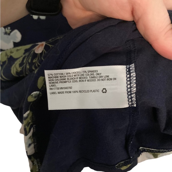 Women’s Isabel Maternity Blue Floral Short Sleeve Midi Stretchy Dress. Size S. - Picture 5 of 6